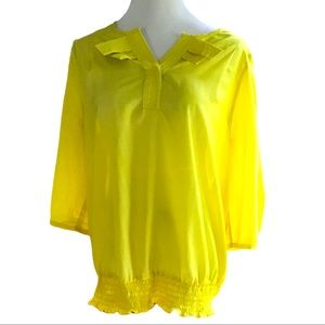 Vibrant Yellow V-Neck Blouse
